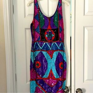 All sequin silk dress